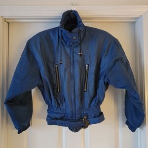 OSSI Vintage Blue Nylon Ski Jacket Snowsuit Coat Women’s Size 8